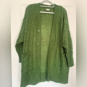 Lulurow green cardigan. Size Md